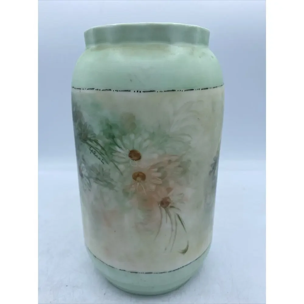 Antique Bavarian Schonwald AG Hand Painted porcelain Vase. Daisy Motif-Signed